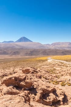 Scenic road in the Atacama desert, Chile. South America.