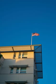 Flag on the roof of the American Embassy in Berlin