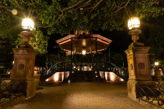 The Kiosk in the Allende Garden at night, San Miguel de Allende, Guanajuato, Mexico