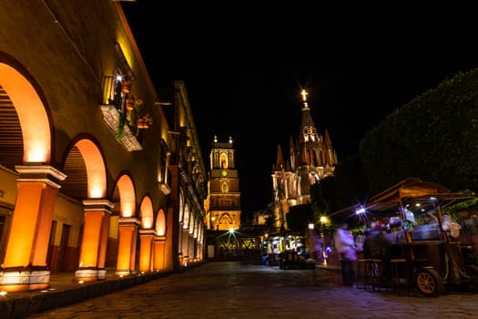 The Parroquia de San Miguel de Arcangel and La Santa Escuela de Cristo in San Miguel de Allende, Guanajuato, Mexico