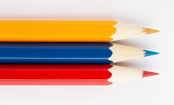The State flags made of colorful wooden pencils Colombia