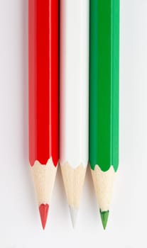 The State flags made of colorful wooden pencils Cote D'ivoire