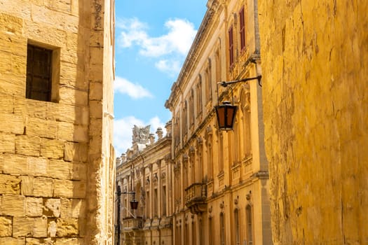 Malta, old castle Mdina cathedral city. Europe.