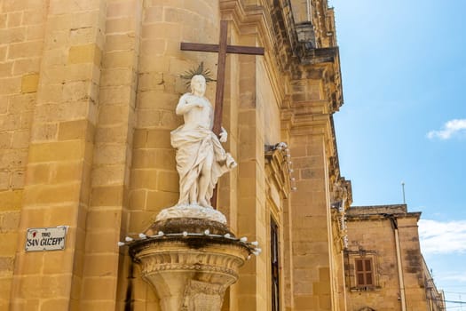 Malta, old castle Mdina cathedral city. Europe.