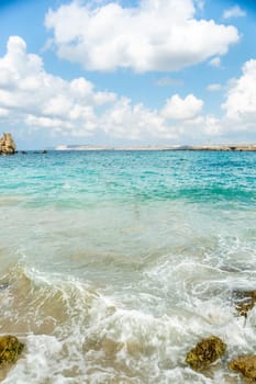 Malta, Paradise Bay on the Marfa Peninsula. Island of Malta.