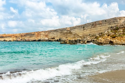 Malta, Paradise Bay on the Marfa Peninsula. Island of Malta.