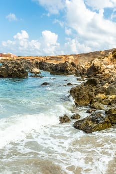 Malta, Paradise Bay on the Marfa Peninsula. Island of Malta.