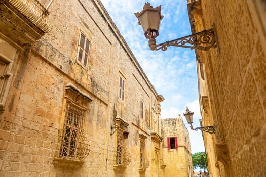 Malta, old castle Mdina cathedral city. Europe.