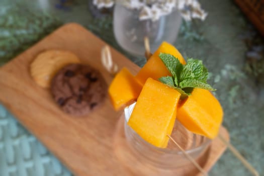 Pile of yellow mango fruit, stock photo