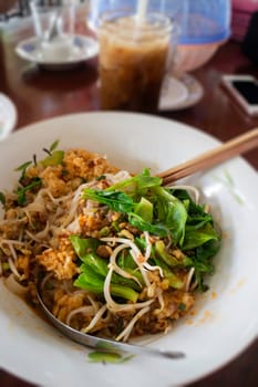 Local Thai style noodles pork soup, stock photo