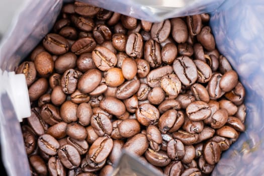 Fresh roasted blend coffee beans, stock photo