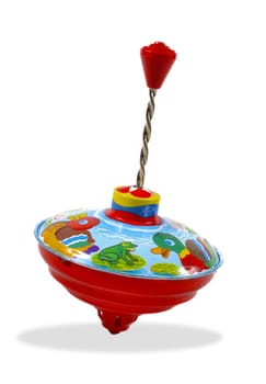 spinning top toy isolated on white background