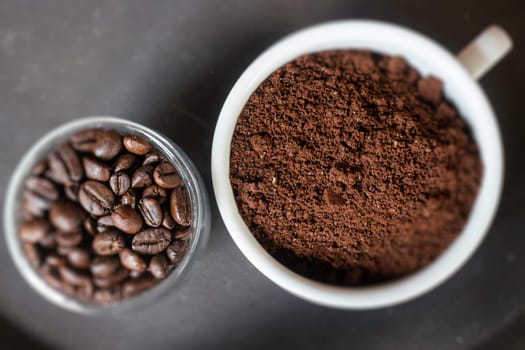 Fresh roasted blend coffee beans, stock photo