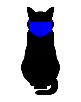 Katze mit Mundschutz