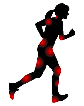 Frau beim Joggen mit Schmerzen