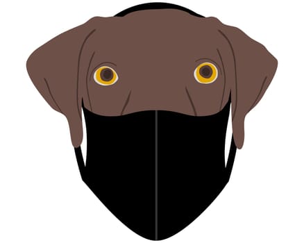 Hund mit Mundschutz