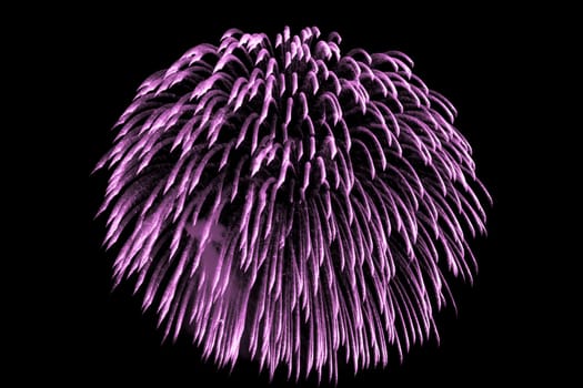 Premium entertainment magic star firework at e.g. New Years Eve or Independence Day party celebration. Black dark night background.