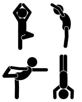 Darstellung unterschiedlicher Yogastellungen