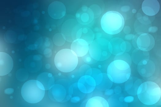 Abstract gradient of light blue turquoise dark blue background texture with glowing circular bokeh lights. Beautiful colorful spring or summer backdrop.