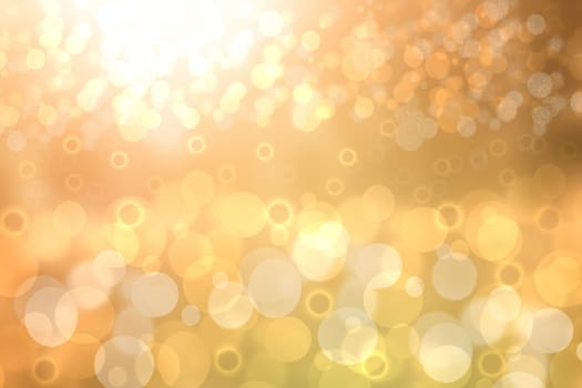 Abstract bright gradient orange yellow gold autumn background texture with sunny lights and bokeh circles. Space for your design. Beautiful orange illustration.