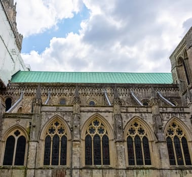 Chichester Cathedral, formally known as the Cathedral Church of the Holy Trinity in Chichester, West Sussex, United Kingdom on 14 July 2019