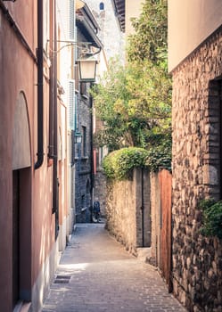 An old residential street in the town of Sirmione in Lombardy, Italy