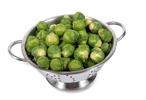 Group of Brussel sprouts isolated on the  white background