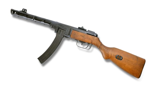 ppsh 41 machine gun isolated on the white background