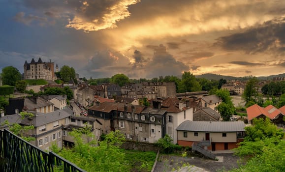 a view of the city of Pau, french town in Aquitaine