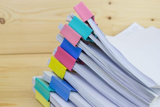 pile of papers at work office for business on the table, concept document in work office