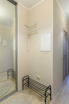 Entrance hall with built-in closet in the interior of the apartment