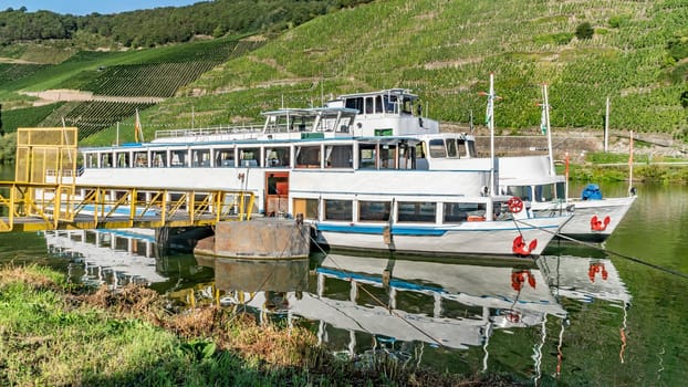 Passenger Ship on river mosel on a beautiful summer day