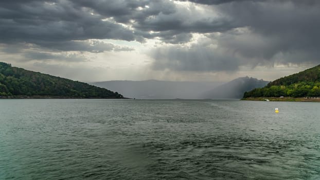 Thunderstorm at edersee in north hesse, germany