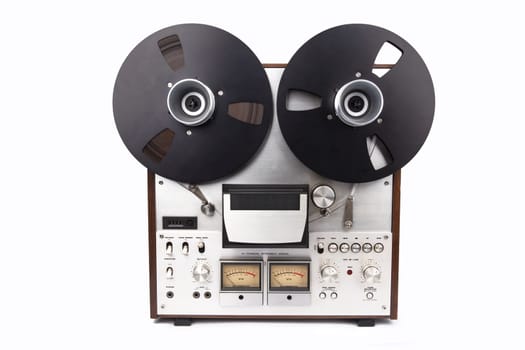 REEl to REEl Audio Tape Recorder isolated on white background