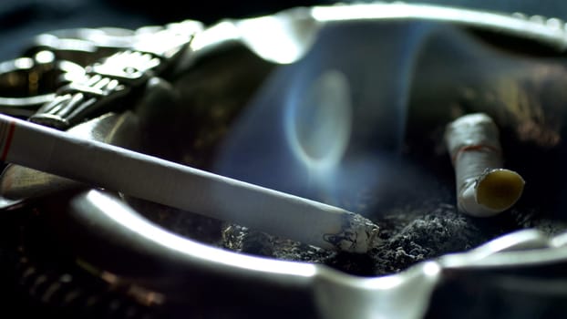 Cigarette Smoke Close Up-Shot