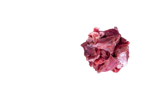 Fresh raw beef steak isolated on white background with selective focus
