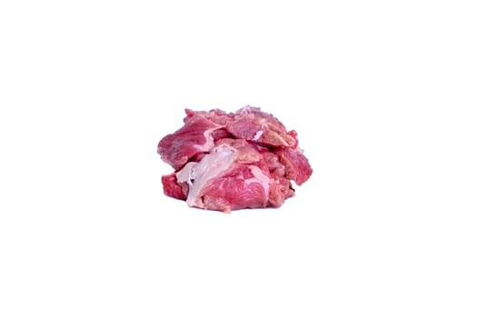 Fresh raw beef steak isolated on white background with selective focus