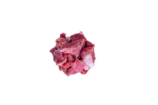 Fresh raw beef steak isolated on white background with selective focus