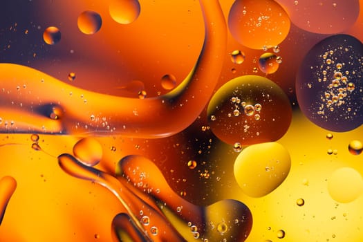 Close-up water and oil abstract in a rainbow lighting effect