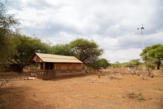 Camp in the savannah of Kenya, on safari in the wildness