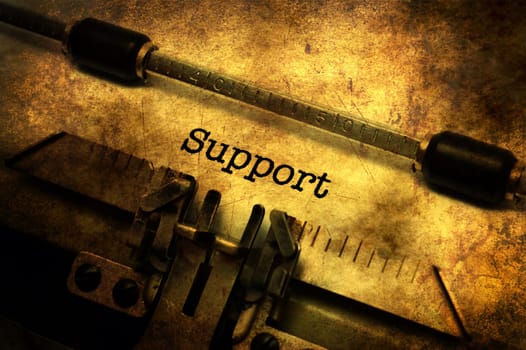 Support text on vintage  typewriter