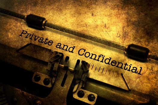 Private and confidential letter on typewriter