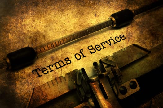 Terms of service grunge concept