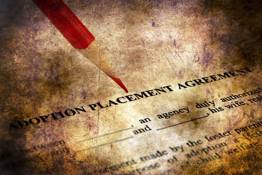 Adoption placement agreement grunge concept