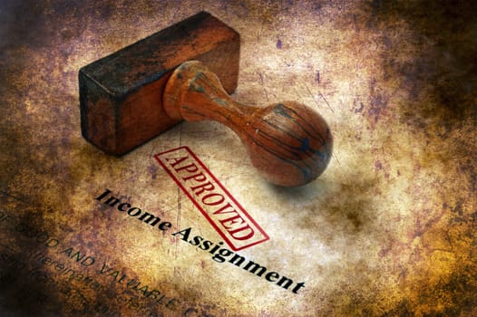 Income assignment - approved grunge concept