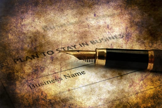 Plan to stay in business grunge concept