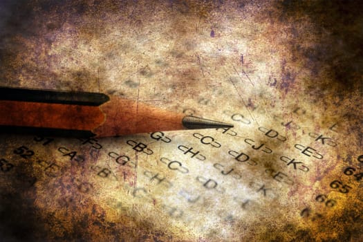 Answer sheet grunge concept