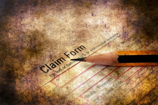 Claim form grunge concept