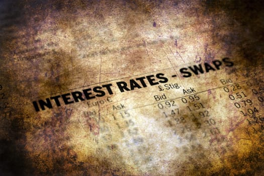 Interest rate report grunge concept