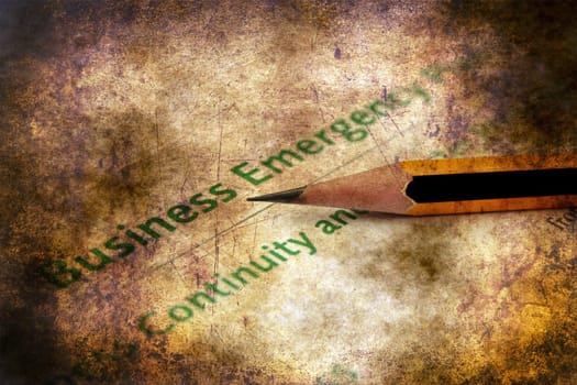 Business emergency plan grunge concept
